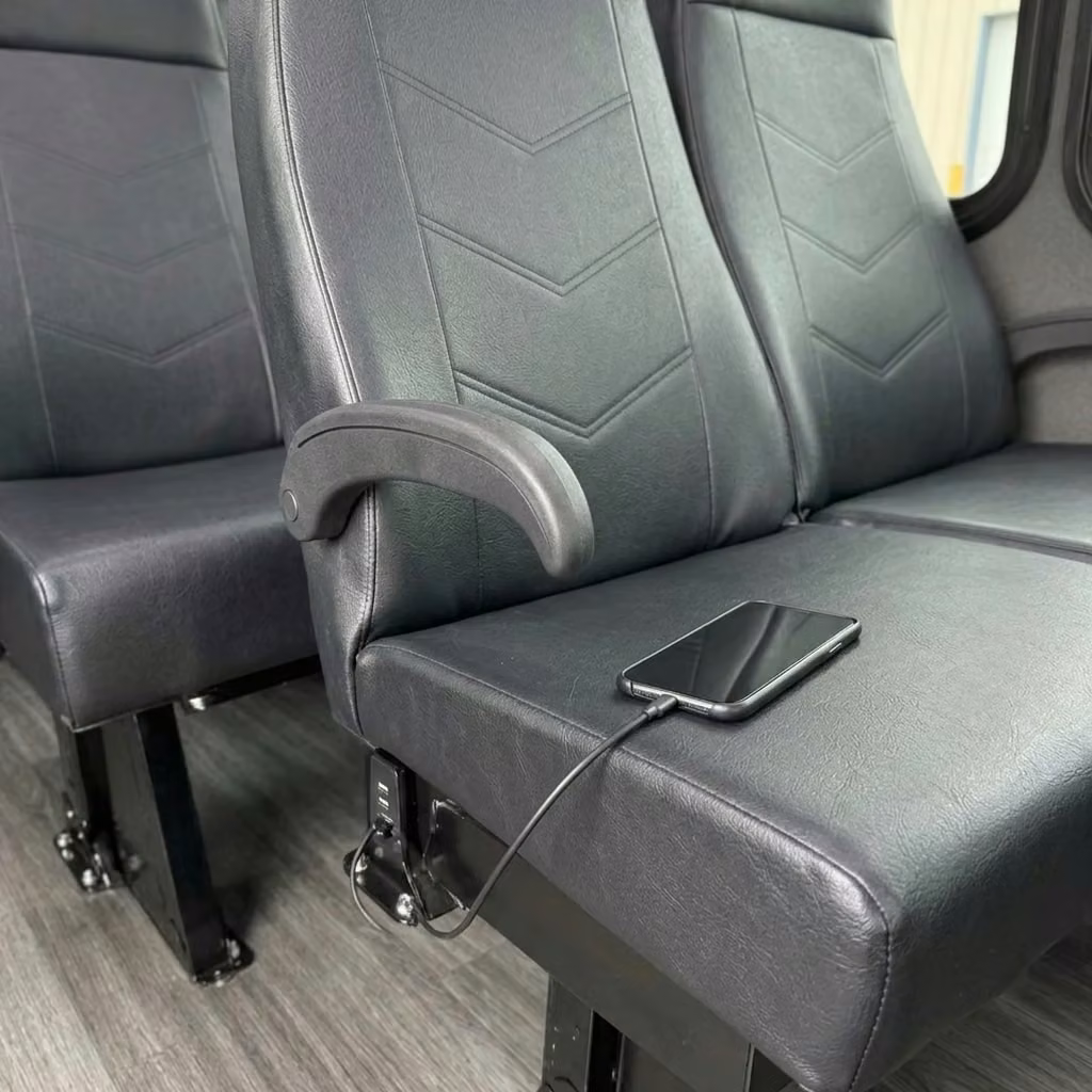 claremont 15 passenger minibus usb charging