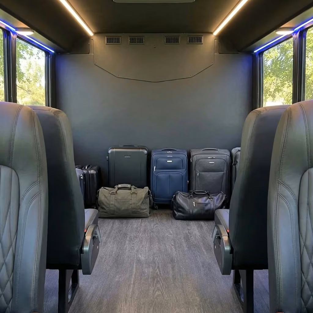 claremont 20 passenger minibus luggage area