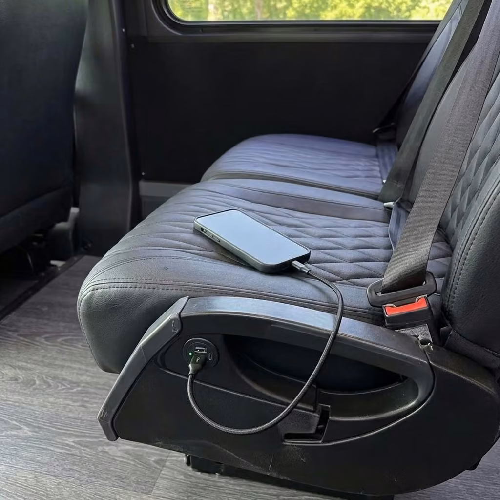 claremont 20 passenger minibus usb charging