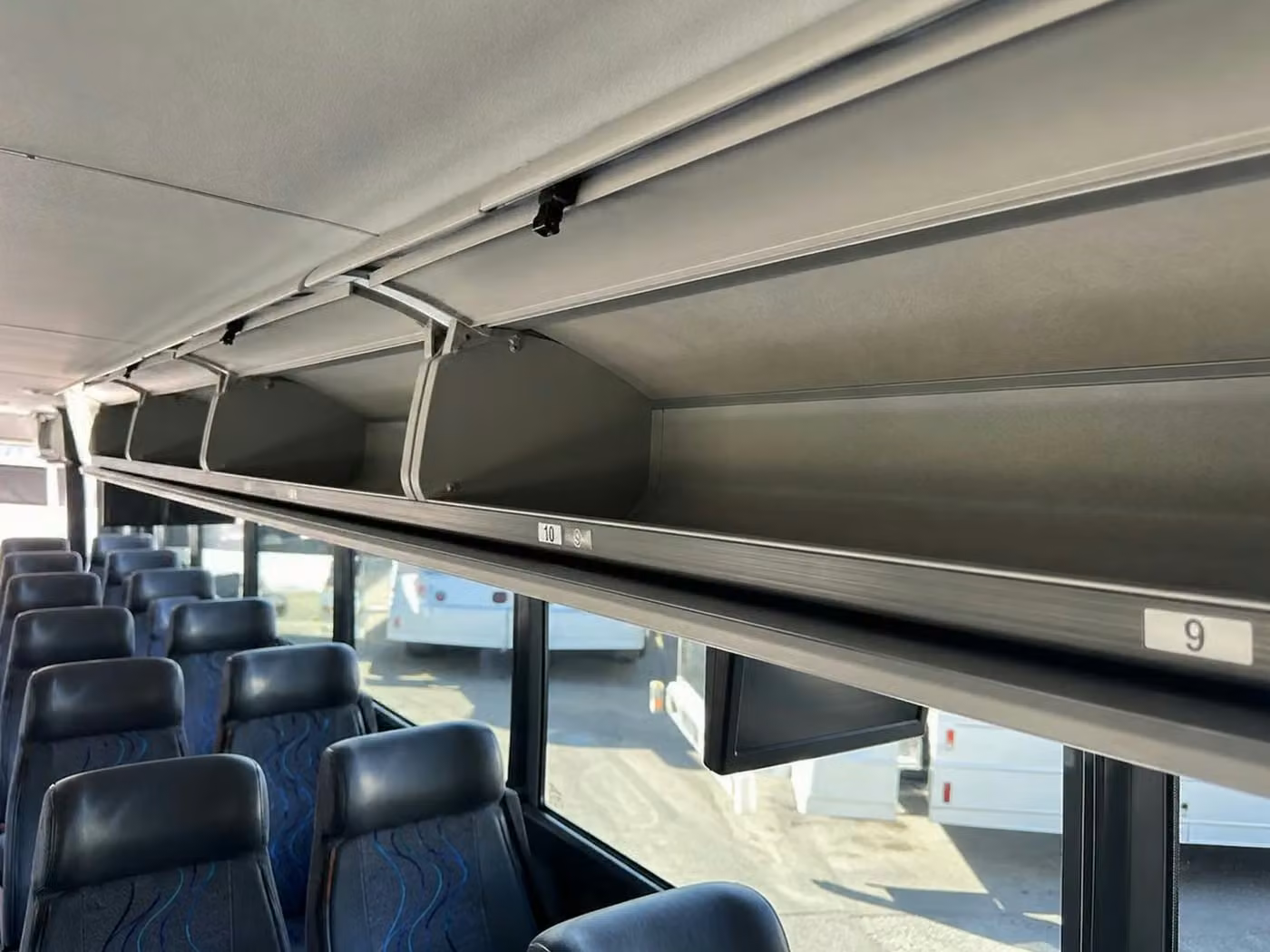 claremont 28 passenger minibus overhead storage