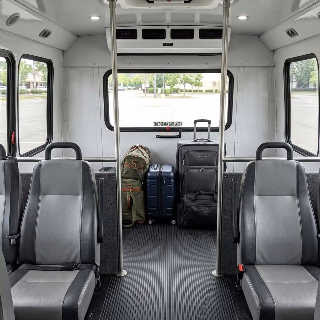 claremont 30 passenger minibus luggage area