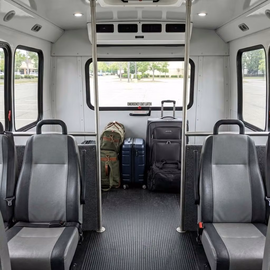 claremont 35 passenger minibus luggage area