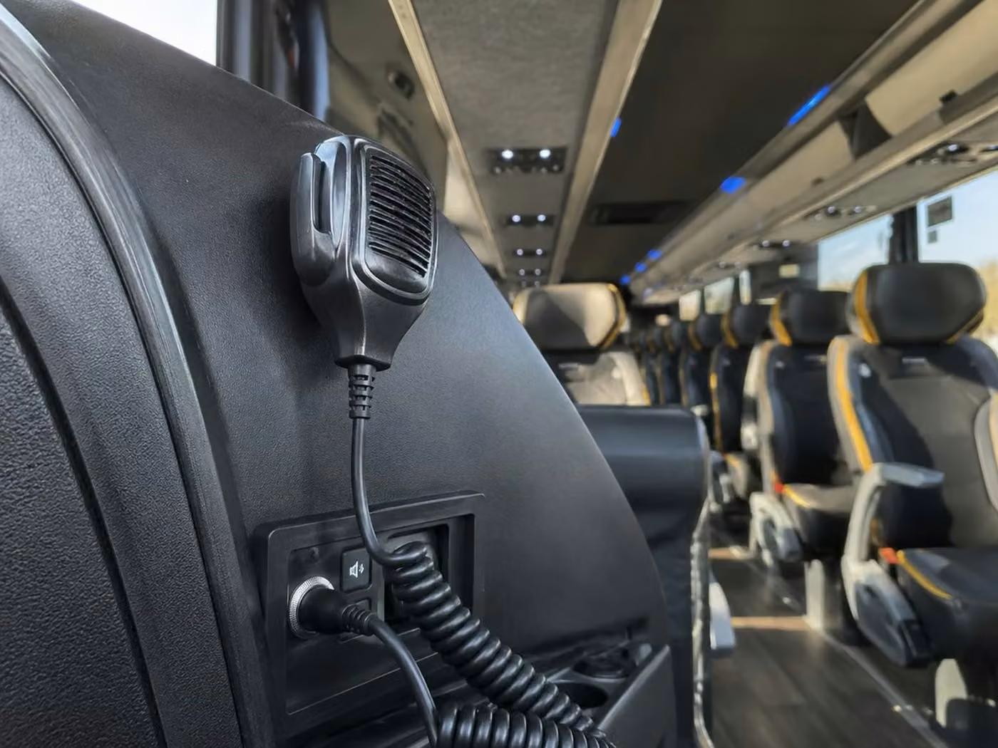 claremont 56 passenger charter bus pa system