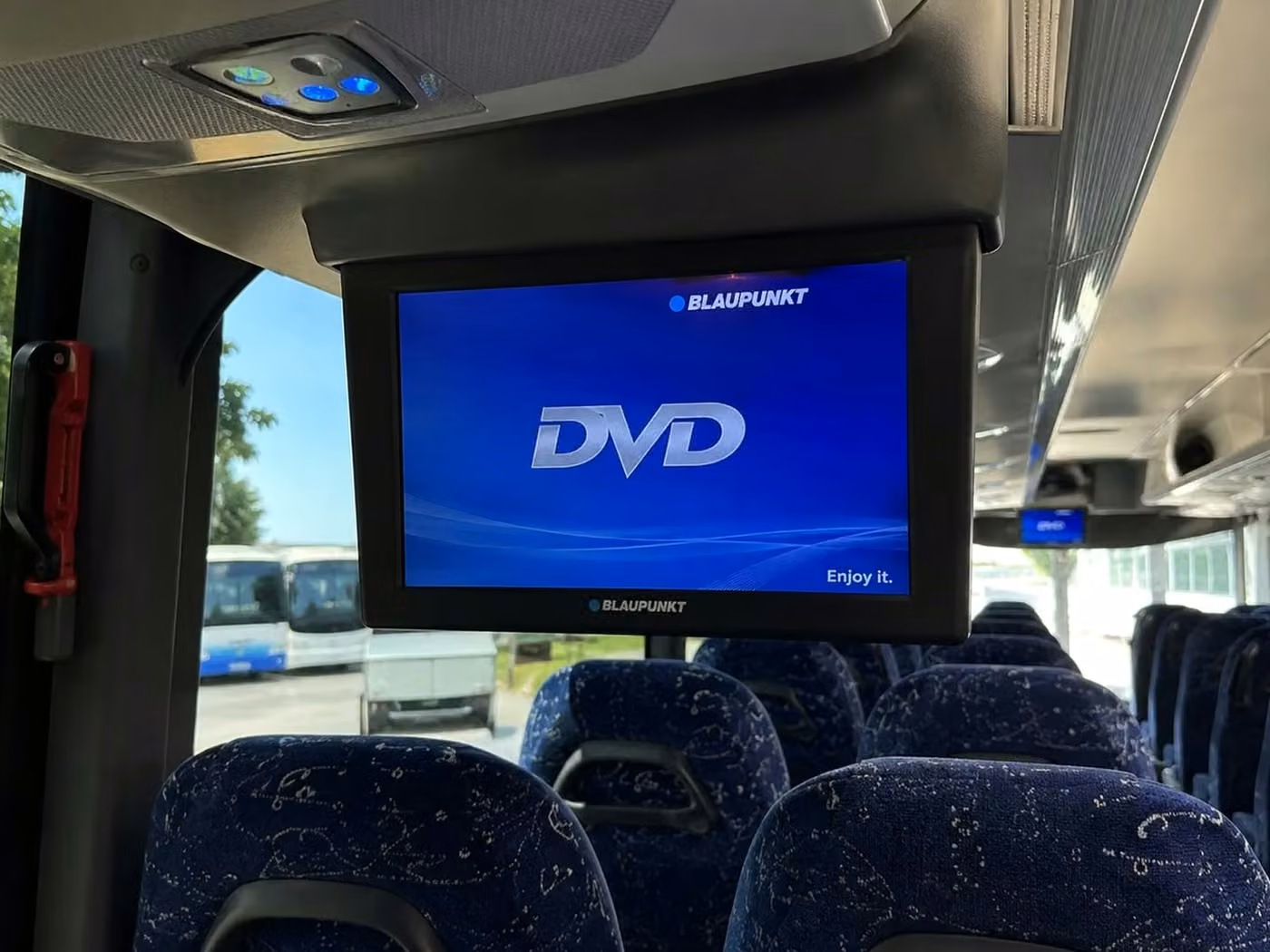 claremont 56 passenger charter bus tvs
