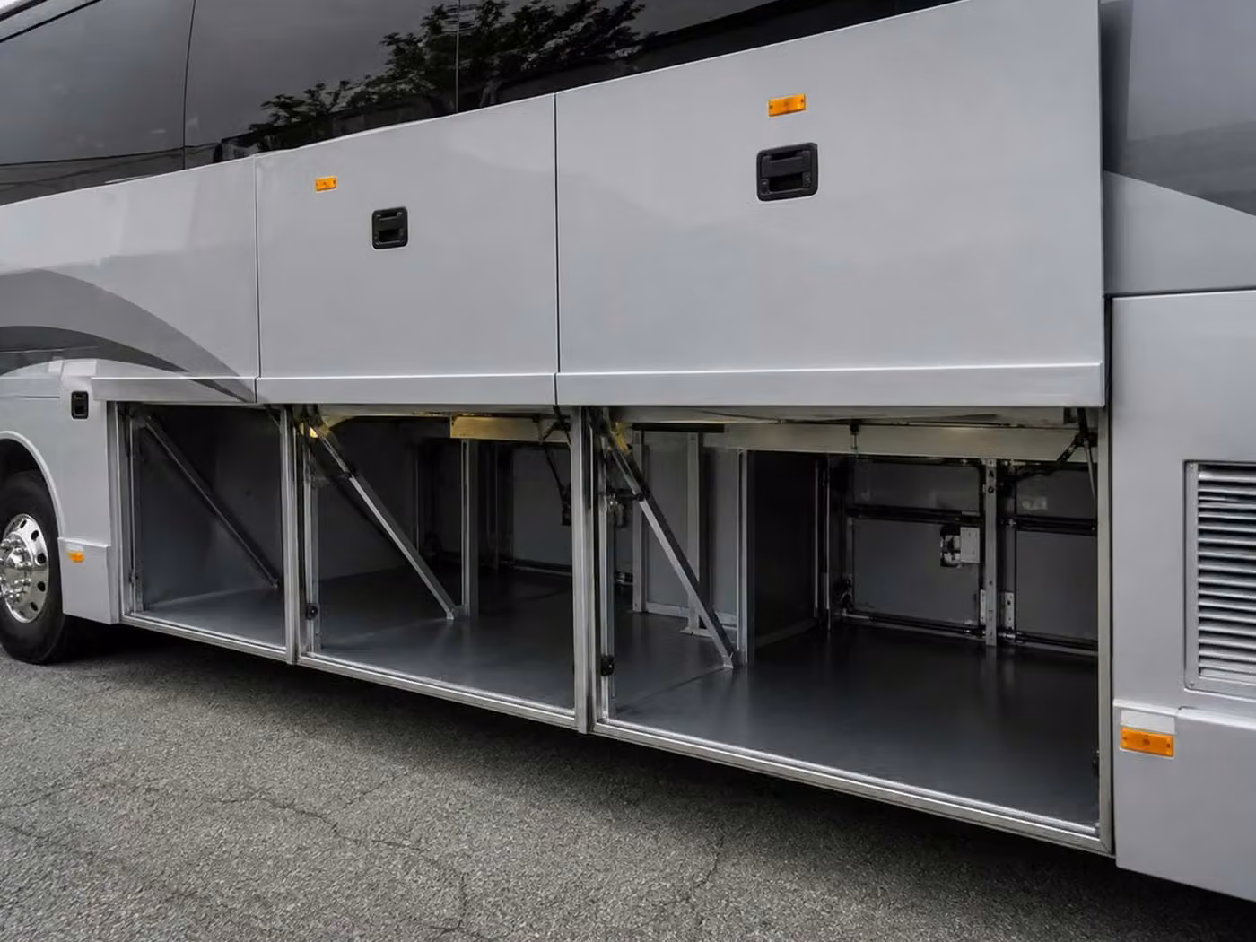 claremont charter bus under bus storage