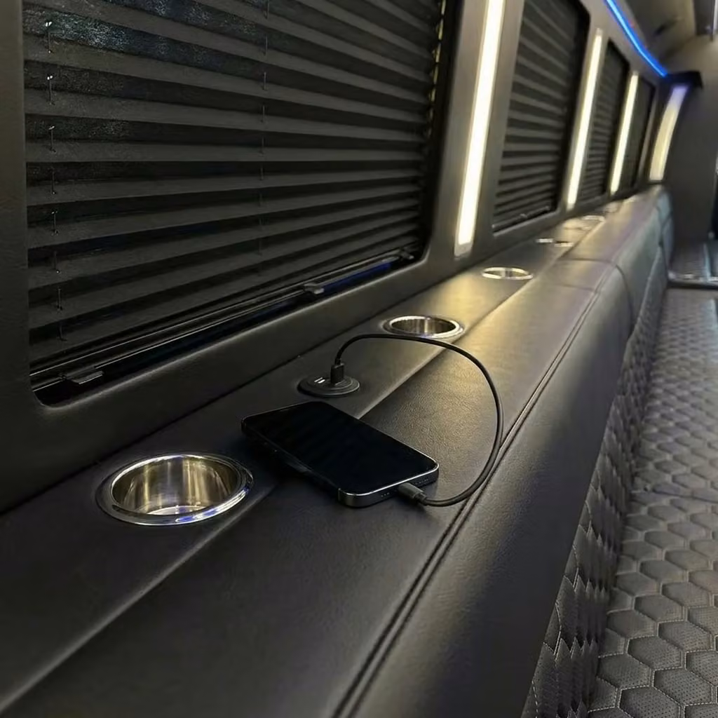 claremont party bus usb charging