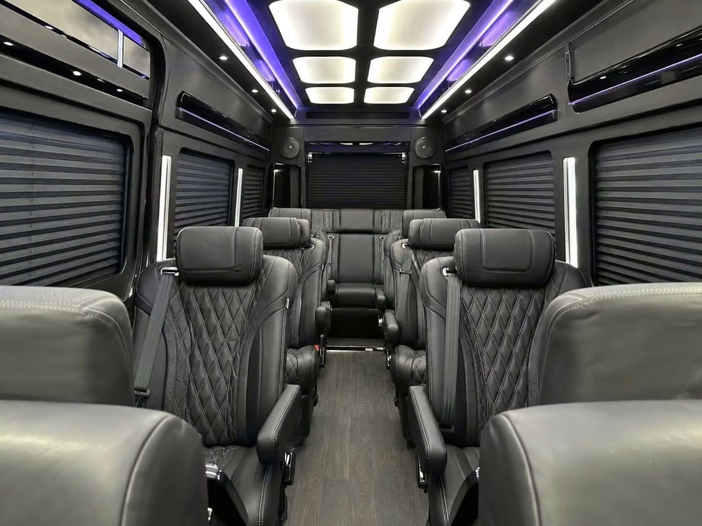 claremont sprinter van rental with driver reclining seats