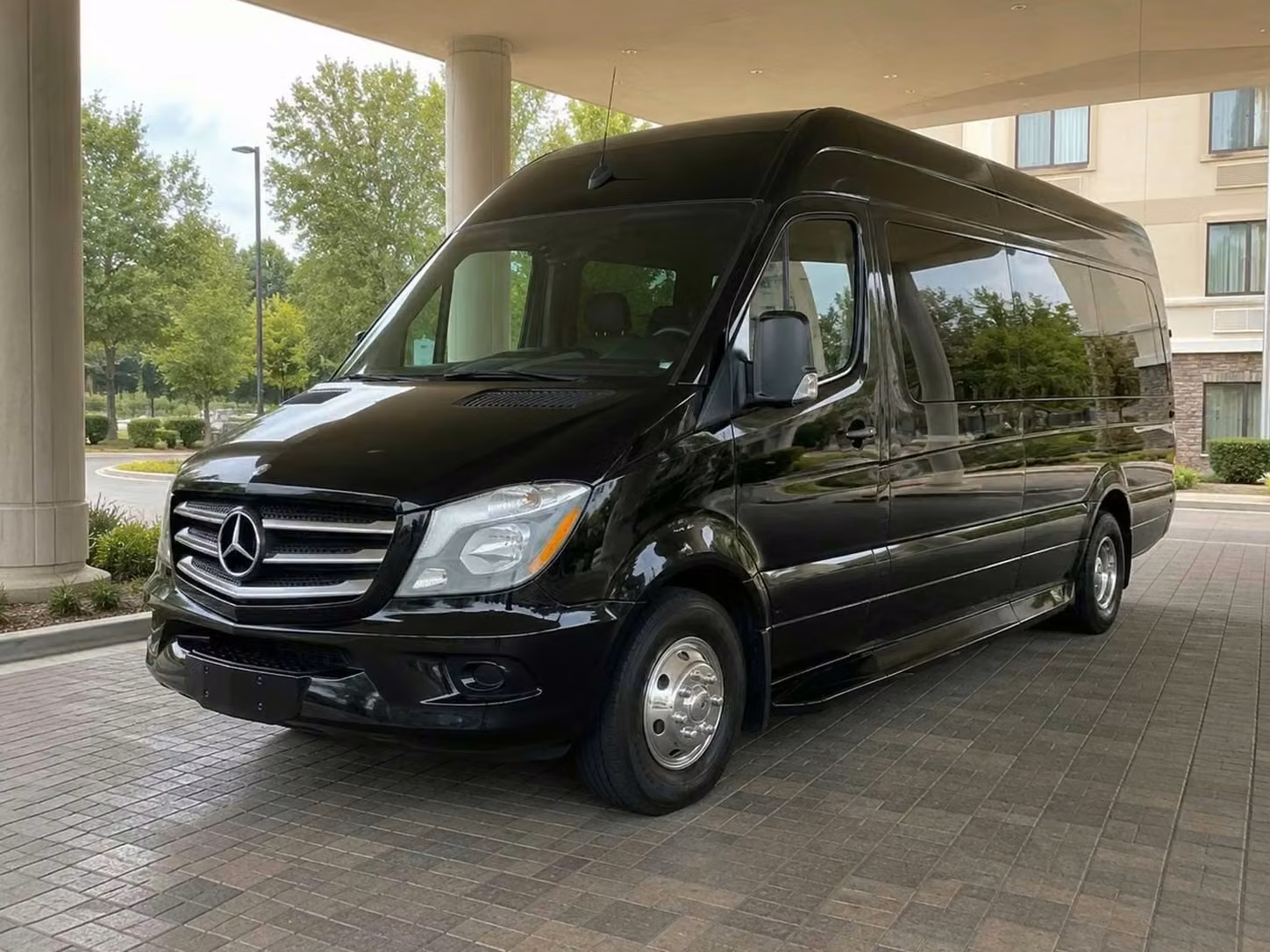 claremont sprinter van rental with driver tinted windows