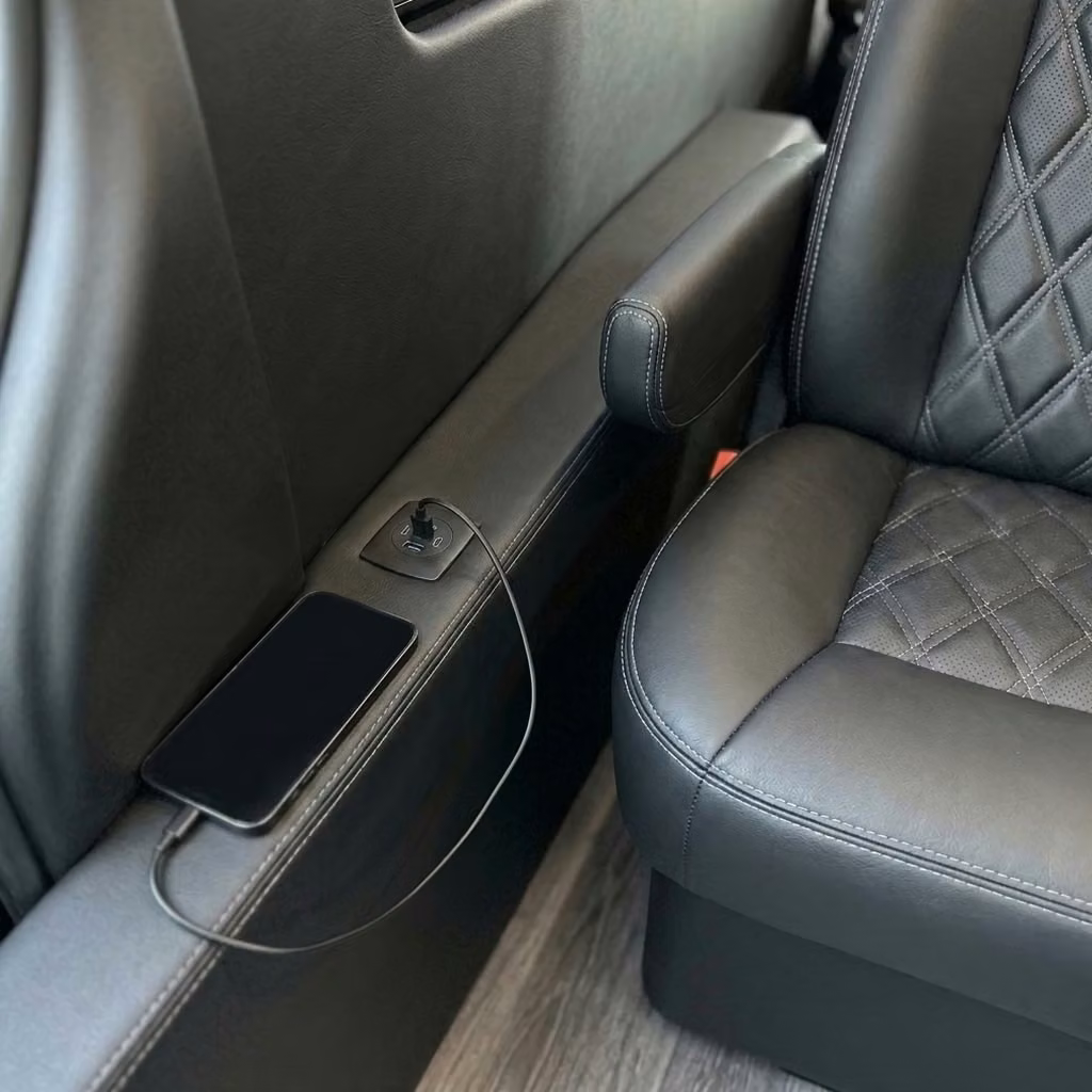 claremont sprinter van rental with driver usb charging
